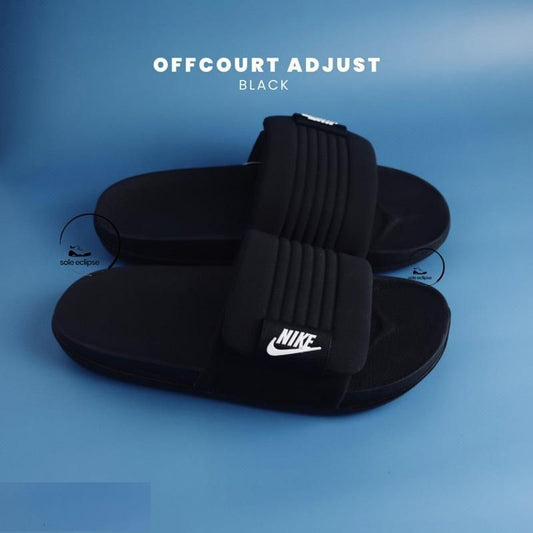 Men’s Black Adjustable Slides – Casual Wear