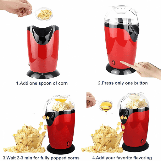 Premium Hot Air Popcorn Maker – Oil-Free, Healthy & Delicious Snacks in Minutes