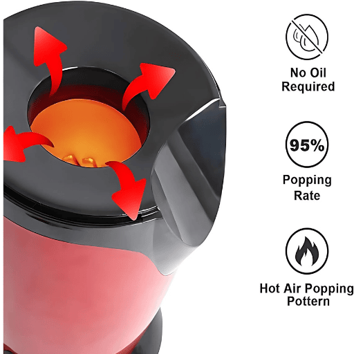 Premium Hot Air Popcorn Maker – Oil-Free, Healthy & Delicious Snacks in Minutes