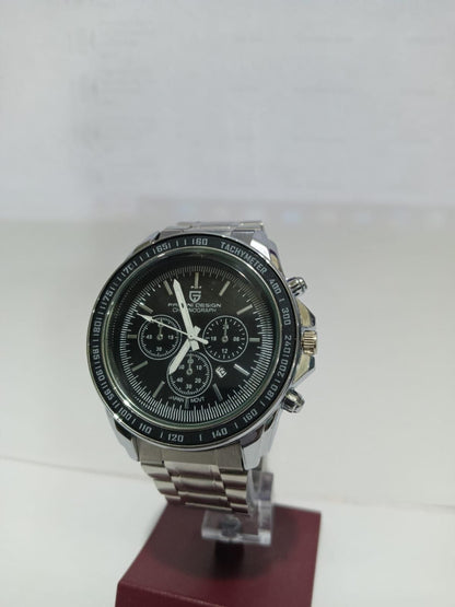 Men Silver Stainless Steel Strap Watch – Timeless Elegance on Your Wrist