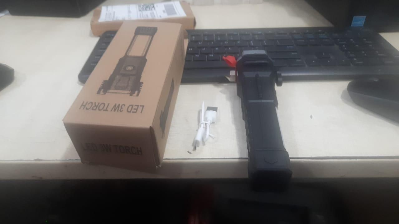 Portable Rechargeable LED Torch – 4-in-1 Flashlight
