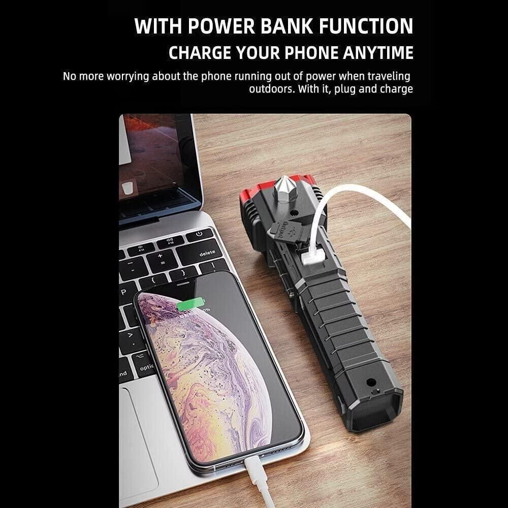 Portable Rechargeable LED Torch – 4-in-1 Flashlight