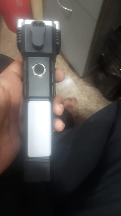 Portable Rechargeable LED Torch – 4-in-1 Flashlight
