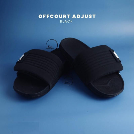 Men’s Black Adjustable Slides – Casual Wear