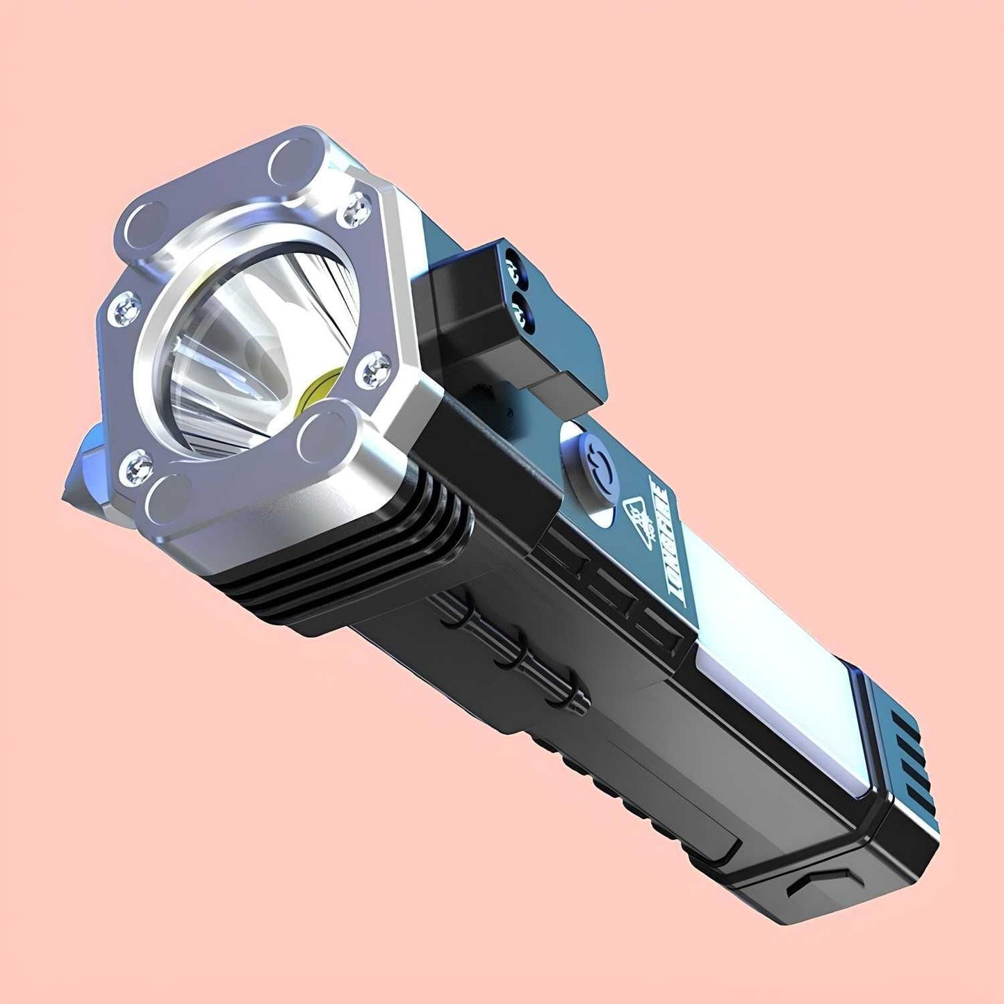 Portable Rechargeable LED Torch – 4-in-1 Flashlight