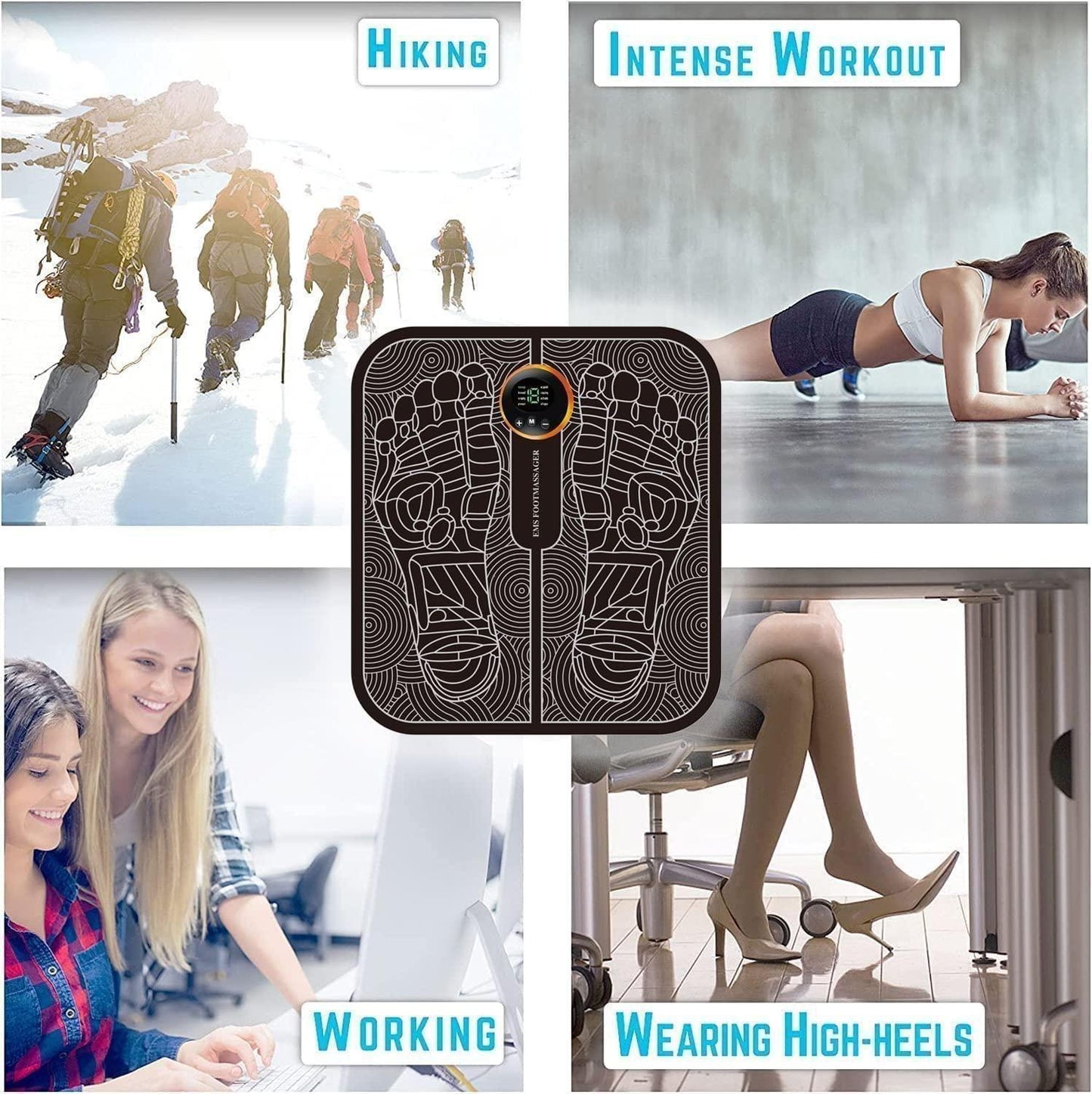 Portable Wireless Foot Massager – Foldable EMS Therapy Mat
