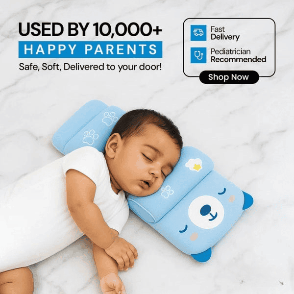 Baby Head Support Pillow – Shaping & Protective Cushion, Assorted Colors