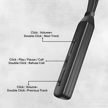 Signatize SZ-1180 Neckband Earphones – 50 Hrs Playtime, 10 mm Drivers, Type-C Fast Charge