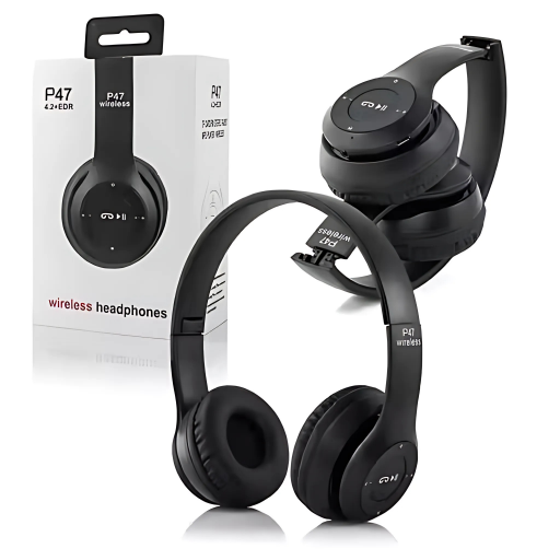 P47 Foldable Wireless Headphones – Bluetooth 5.0, 10 m Range, 10-Hour Playtime