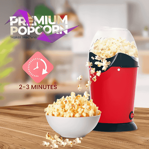 Premium Hot Air Popcorn Maker – Oil-Free, Healthy & Delicious Snacks in Minutes